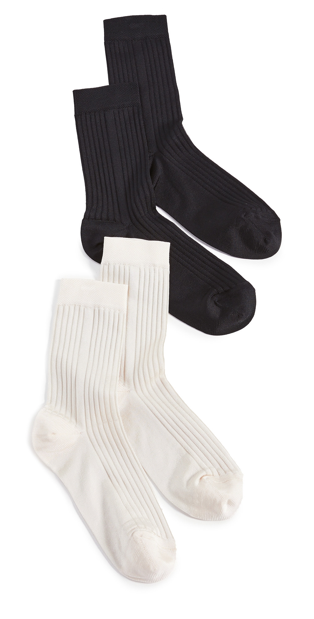 Stems Classic Rib Socks 2 Pack Black & Ivory One Size | Shopbop