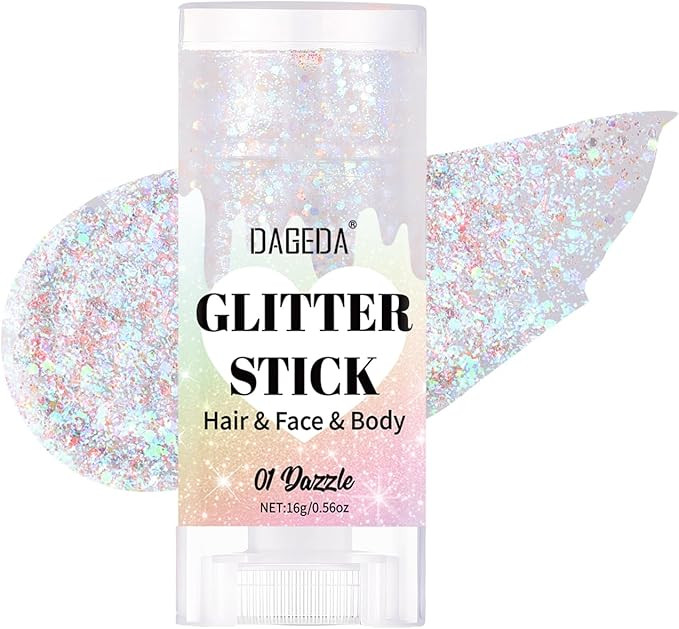 DAGEDA Dazzle Body Glitter Stick,Sparkly Face Glitter Makeup,Holographic Hair Glitters Mermaid Ma... | Amazon (US)