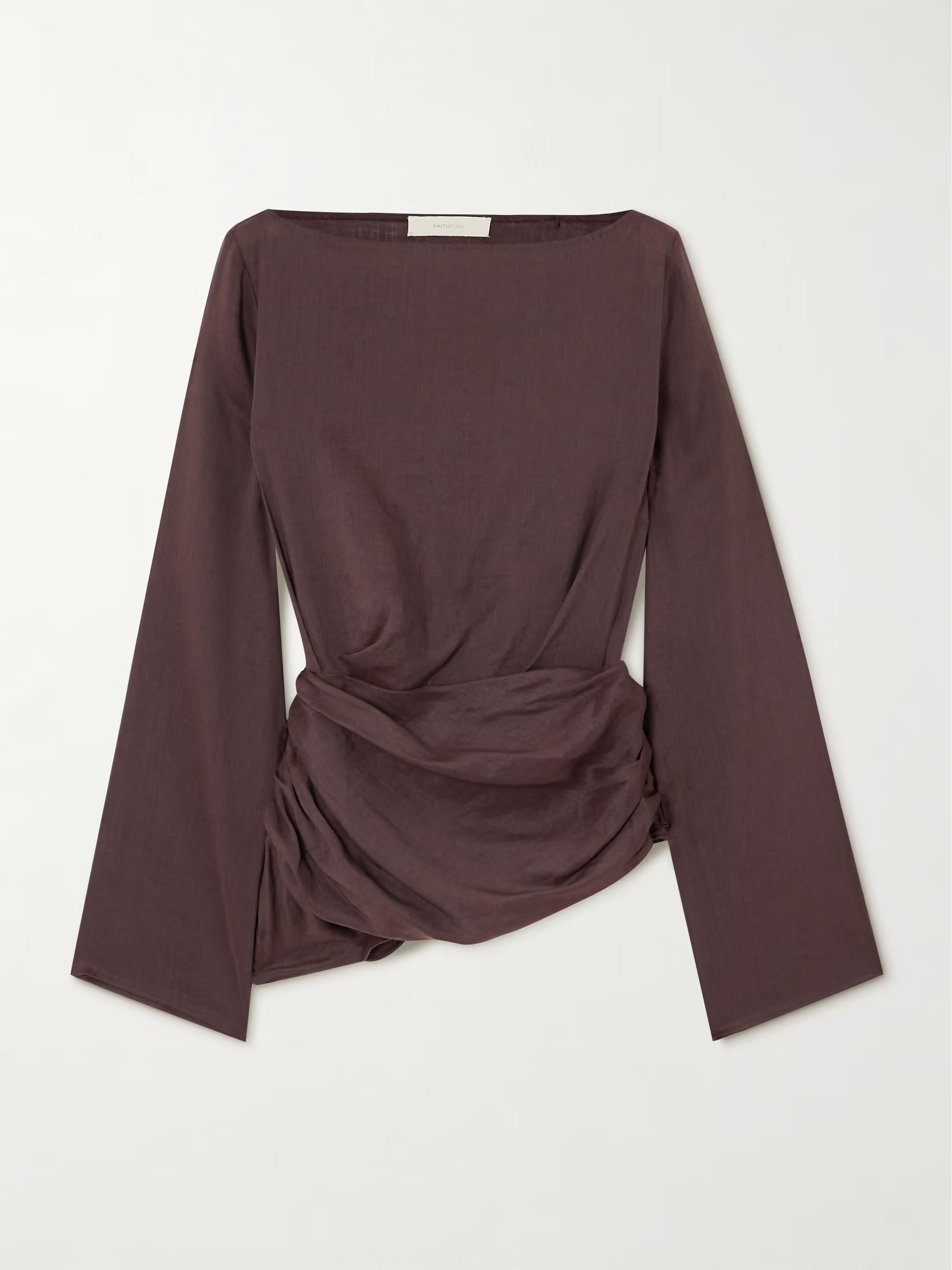 Adelia draped ramie and silk-blend top | NET-A-PORTER (UK & EU)