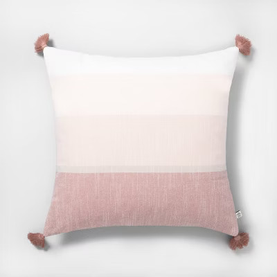 Throw Pillow Colorblocked Rose Gold - Hearth & Hand™ with Magnolia | Target