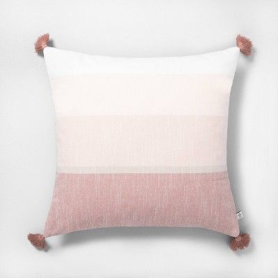 Throw Pillow Colorblocked Rose Gold - Hearth & Hand™ with Magnolia | Target