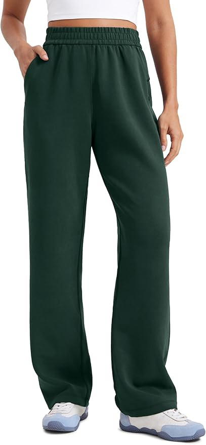 CRZ YOGA SoftAura Straight Leg Casual Sweatpants Women 28"/30" - Modal Lounge Travel Pants with P... | Amazon (US)