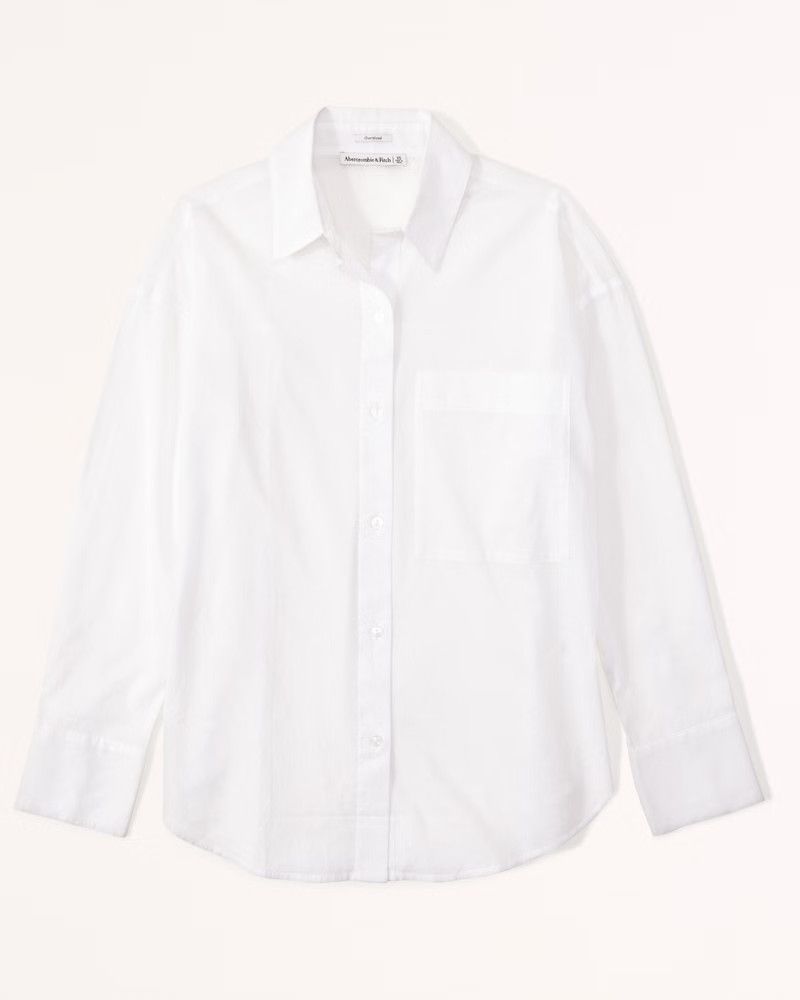 Oversized Sheer Cotton Shirt | Abercrombie & Fitch (US)