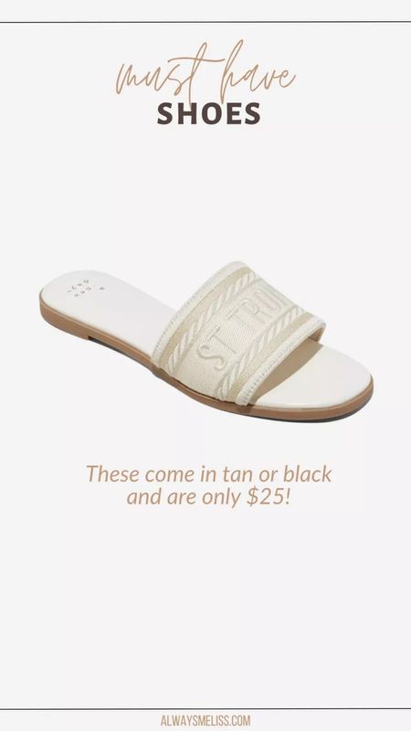 Love these neutral flat slide sandals for summer. Available in both black and cream and only $25! 

Target
Sandals
Spring/ Summer shoe

#LTKfindsunder50 #LTKstyletip #LTKshoecrush