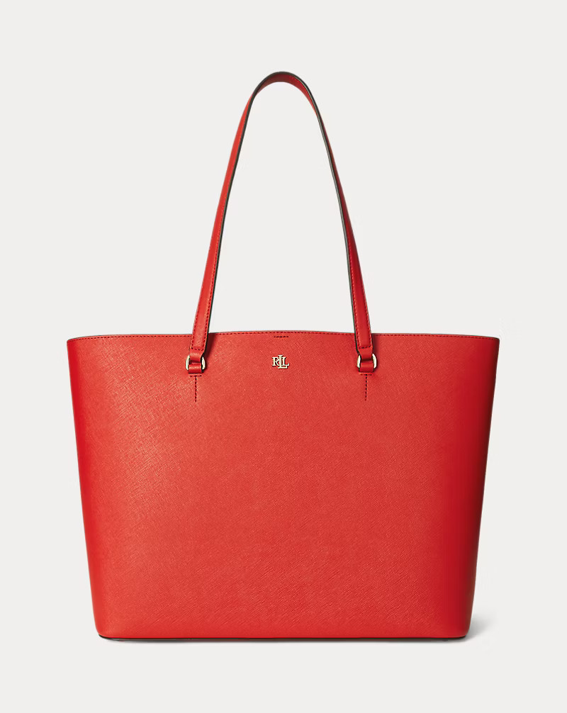 Crosshatch Leather Large Karly Tote | Ralph Lauren (UK)