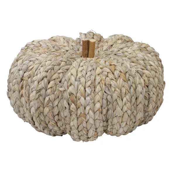 Northlight 9.5" Beige Weaved Autumn Harvest Table Top Pumpkin | Target