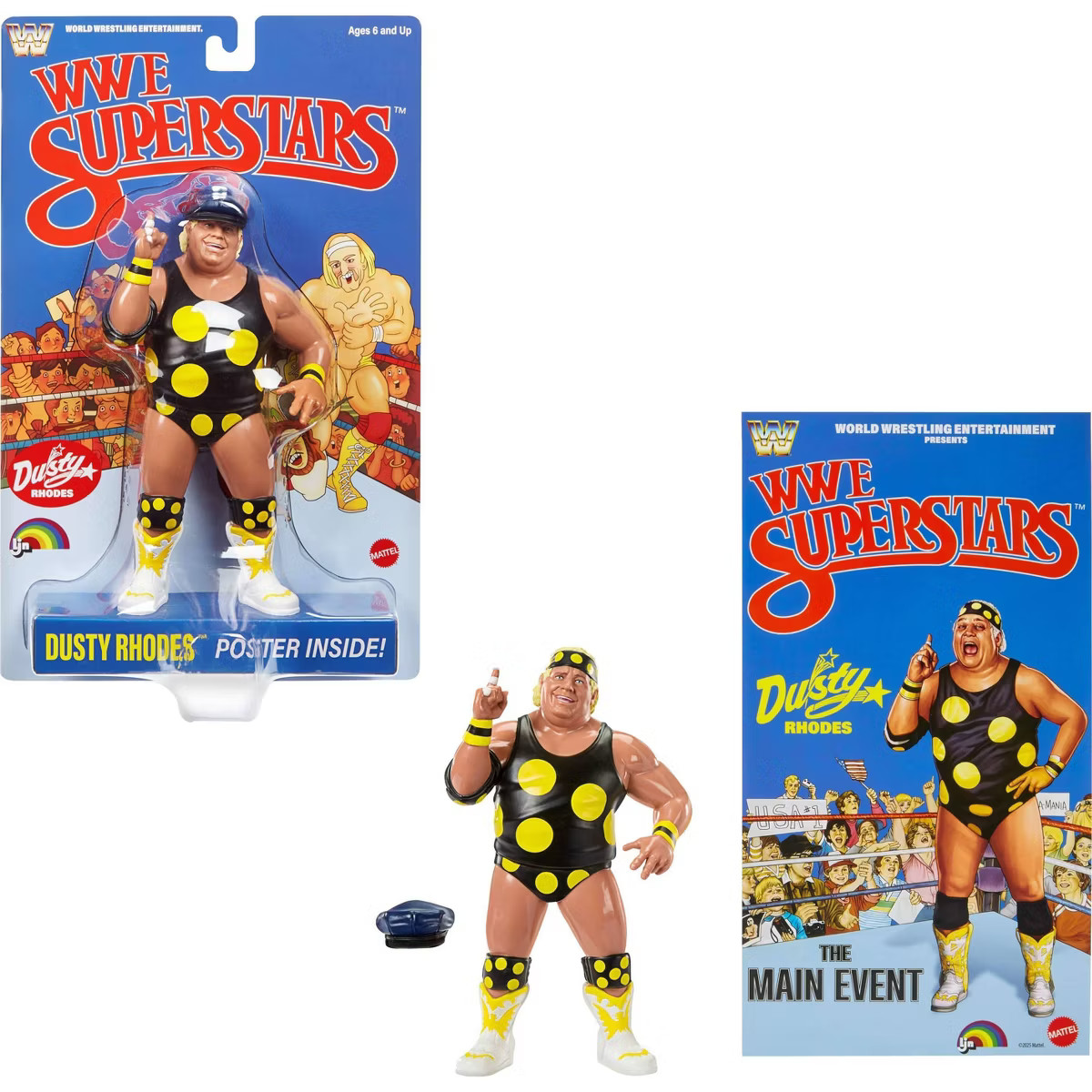 WWE LJN Superstars Dusty Rhodes Action Figure, 1980s Retro 8" Collectible Toy | Target