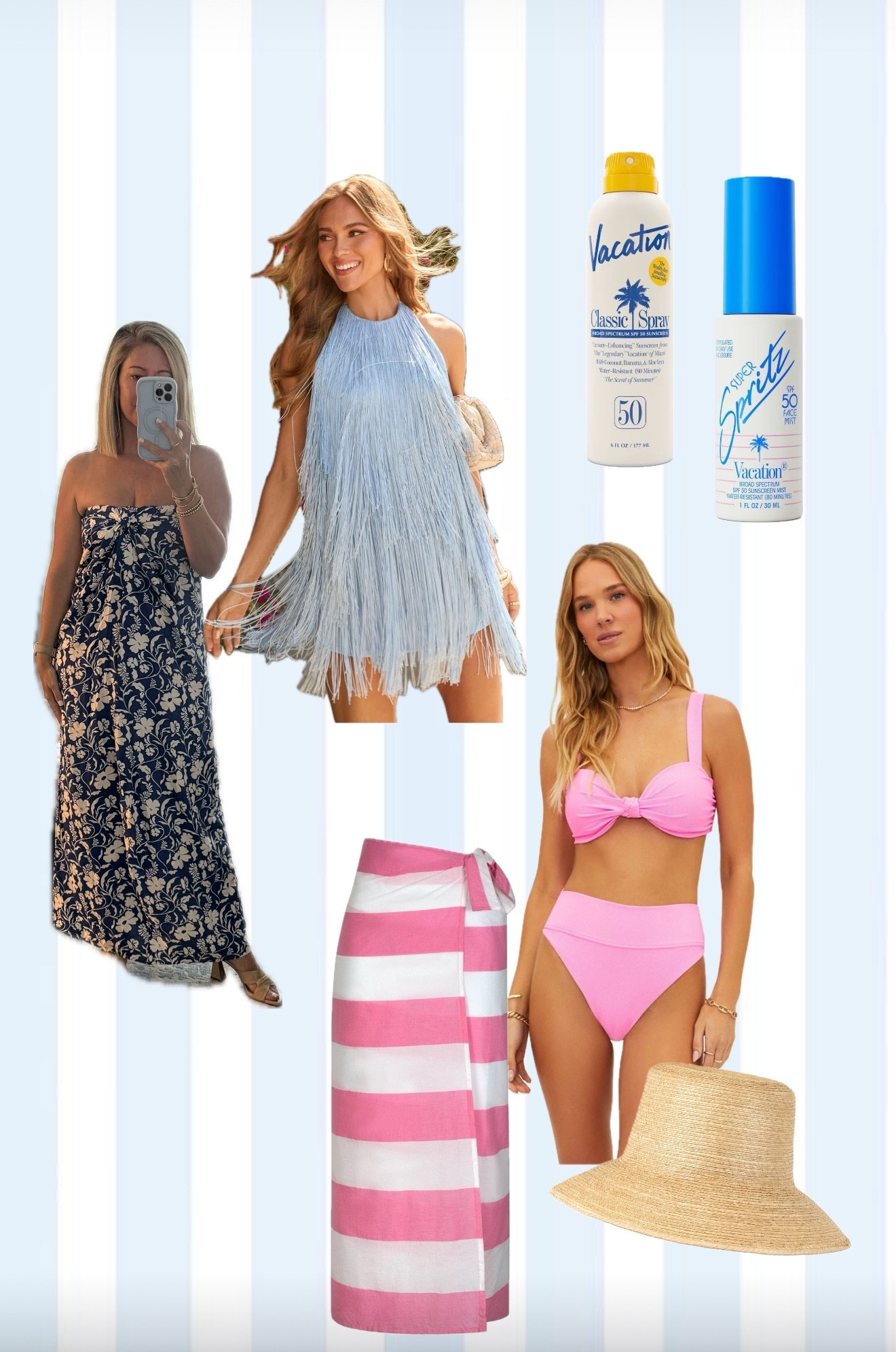 Packing these for a girls trip. Love the dresses from Vici for dinner’s and night out. Cute high waist bikini and sarong for beach club with an adorable hat. Always with sunscreen! 

Sunshine Tienda 
Target

#LTKSaleAlert #LTKxVICI #LTKFindsUnder100