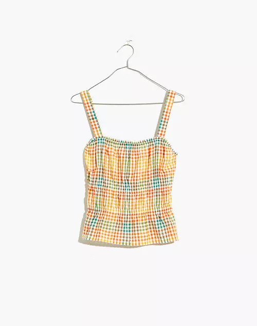 Plus Seersucker Sophia Peplum Tank in Rainbow Gingham Check | Madewell