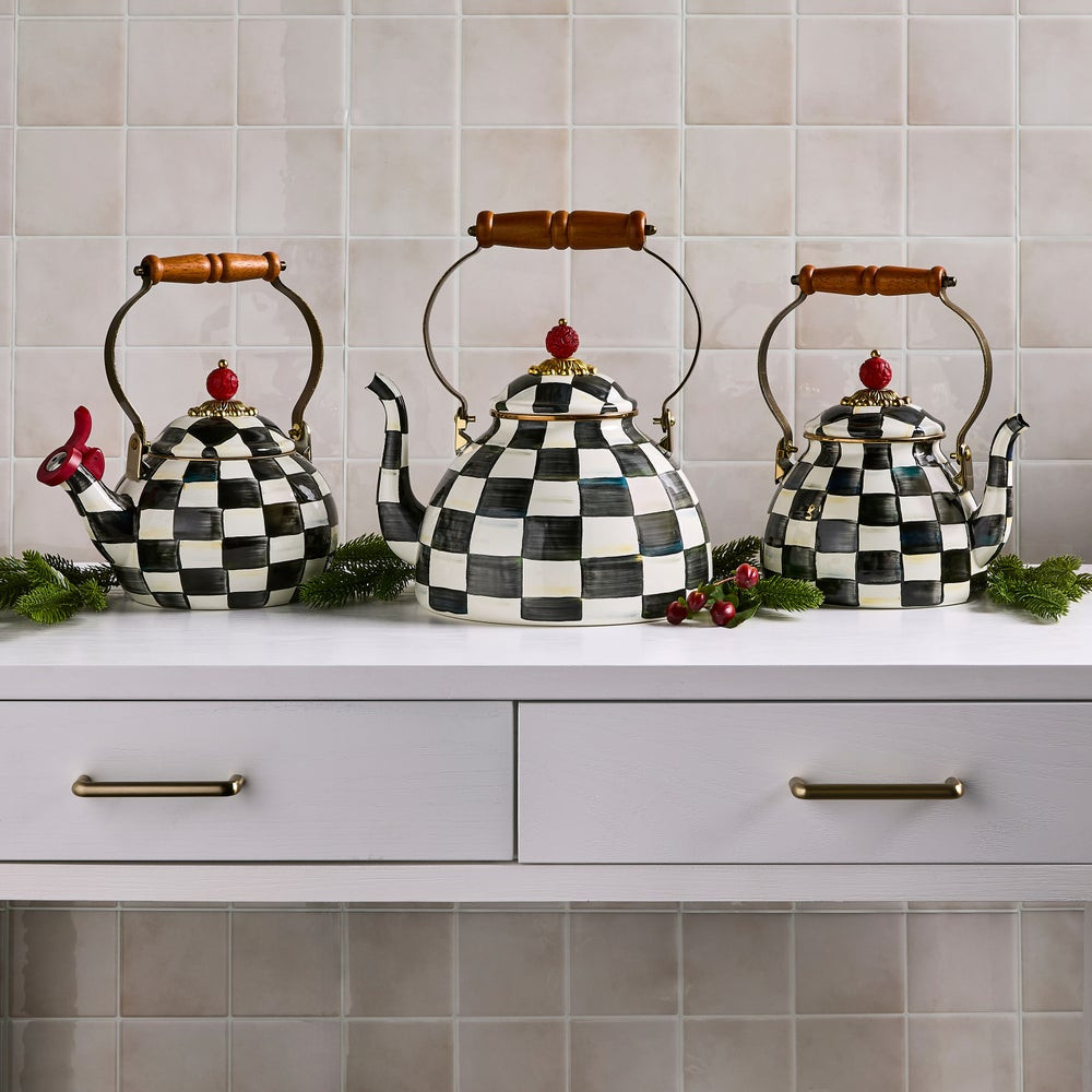 Courtly Check 3 Quart Tea Kettle | MacKenzie-Childs