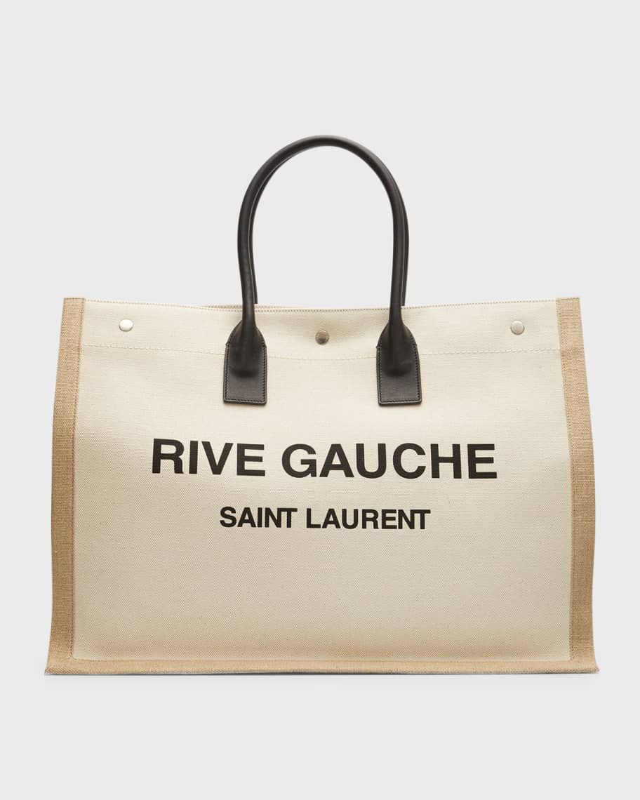 Saint Laurent Rive Gauche Linen Tote Bag | Neiman Marcus