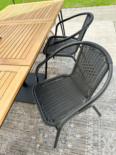 Set of 4 black rattan indoor/outdoor chairs for under $190. 



#LTKstyletip #LTKhome