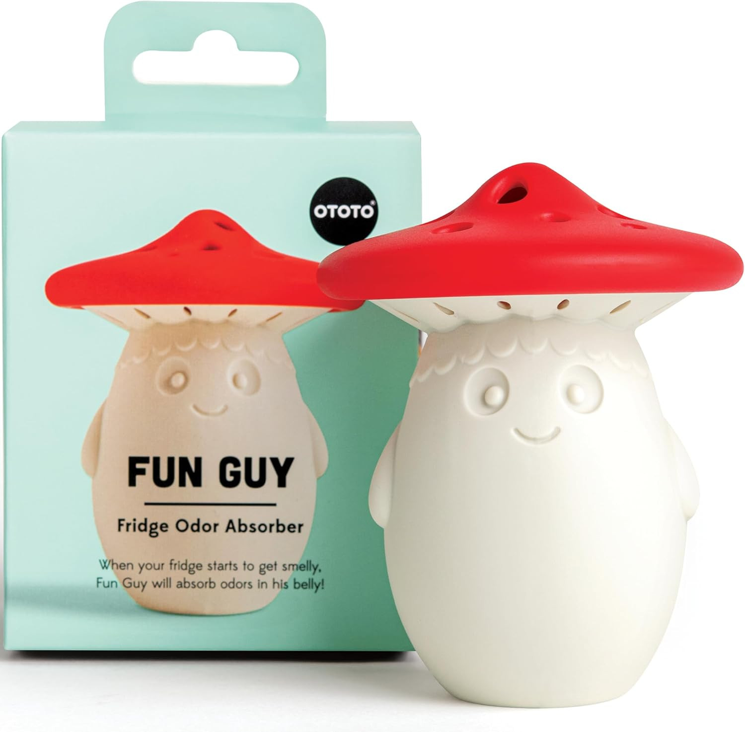 OTOTO Fun Guy Fridge Deodorizer - Food-Grade Fridge Smell Eliminator - Dishwasher Safe and BPA Free Refrigerator Baking Soda Deodorizer Holder- 2.75 x 2.75 x 3.38 inches | Amazon (US)