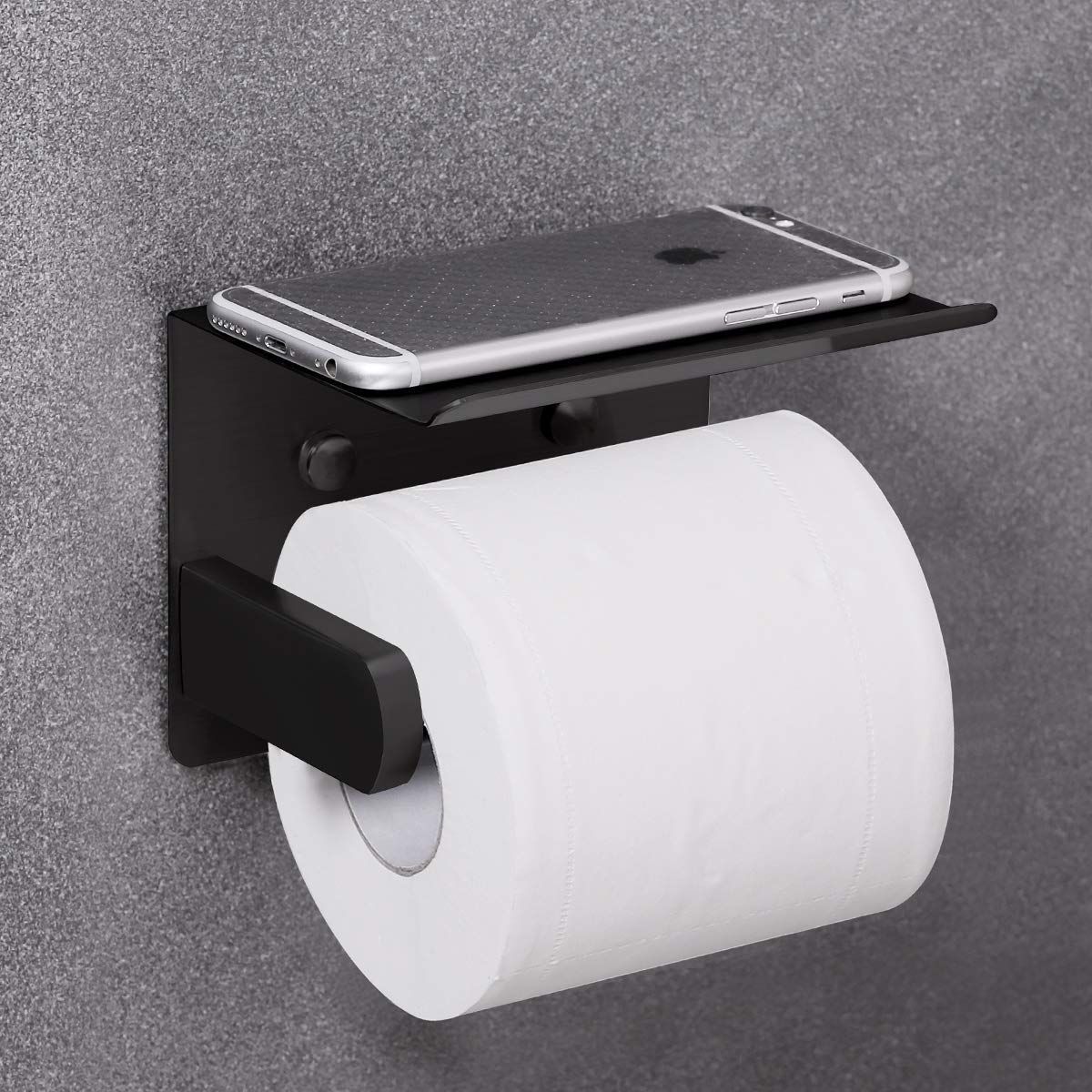 VAEHOLD Self Adhesive Toilet Paper Holder with Phone Shelf SUS 304 Stainless Steel Wall Mounted Toil | Amazon (US)