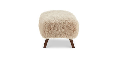 Yeti Sheepskin Ottoman | Manhattan Home Design