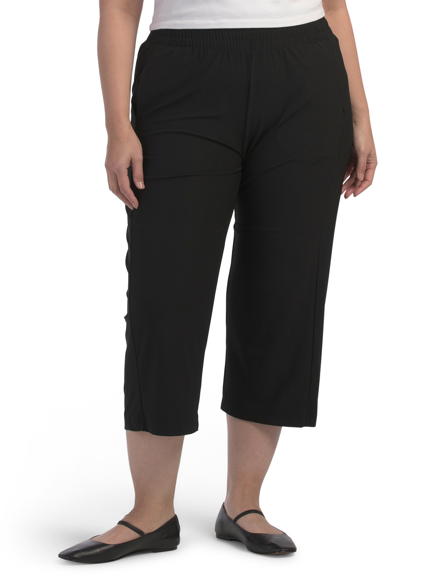 Plus Pull On Crepe Crop Pants | TJ Maxx