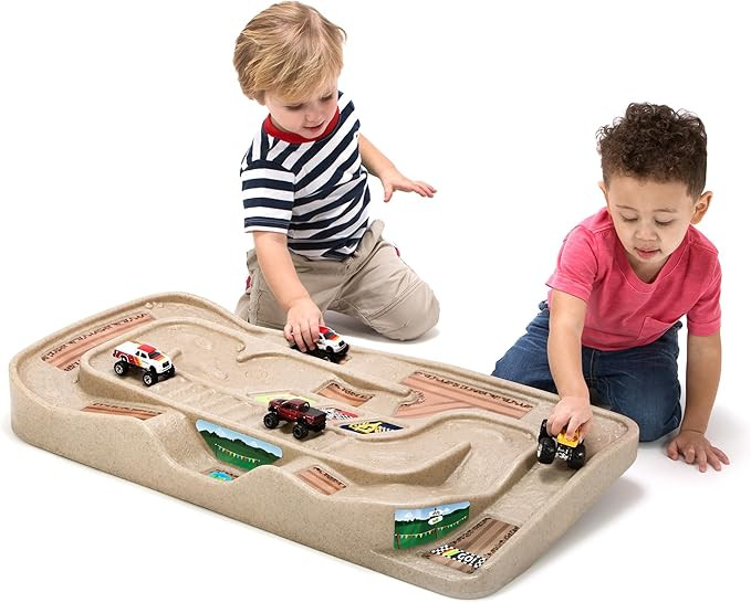 Simplay3 Portable Carry and Go Kids Race Track Toy Car Train Table, 2-Sided No Assembly for Child... | Amazon (US)