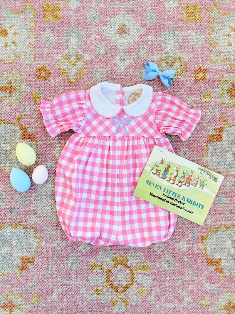 Britt Bubble - Hamptons Hot Pink Gingham with Worth Avenue White | The Beaufort Bonnet Company