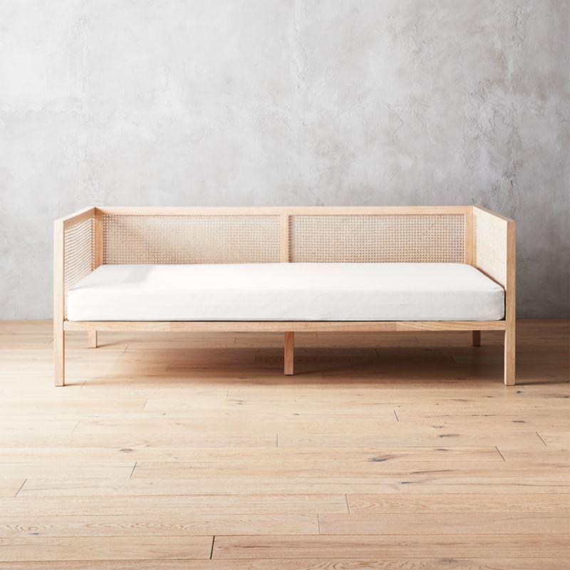 Boho Natural Daybed with Pearl White Mattress Cover + Reviews | CB2 | CB2