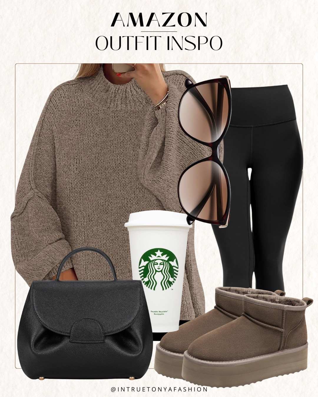 Cozy Winter outfit idea from amazon— brown oversized sweater, leggings, faux fur boots, and black purse







Winter outfit
Winter fashion
Amazon winter outfits
Trending winter fashion 
 casual winter outfits | winter fashion | size 4-6 | cold weather outfits | winter outfit ideas | layering outfit for the cold| winter fashion 2025 | outfit inspo | outfit ideas | winter outfits amazon  | casual outfit Ideas  | Outfits | Amazon Casual Outfit | Cute casual outfits | Preppy Outfit 

#LTKootd #LTKSaleAlert #LTKFindsUnder50
