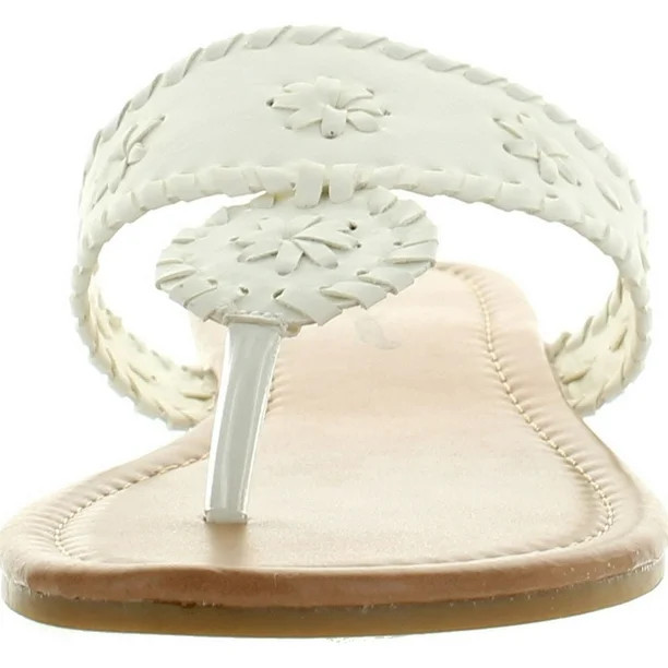 Pierre Dumas Womens Rosetta 1 Fashion Flip Flop Sandals, White, 8 - Walmart.com | Walmart (US)