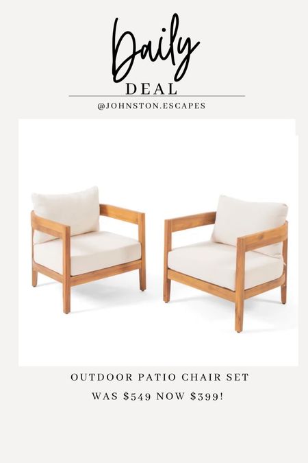 This outdoor patio chair set was originally $549 and recently marked down to $399!

#LTKSale #LTKhome #LTKsalealert