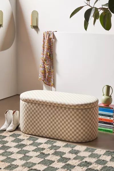 Shae Checkered Storage Bench | Urban Outfitters (US and RoW)