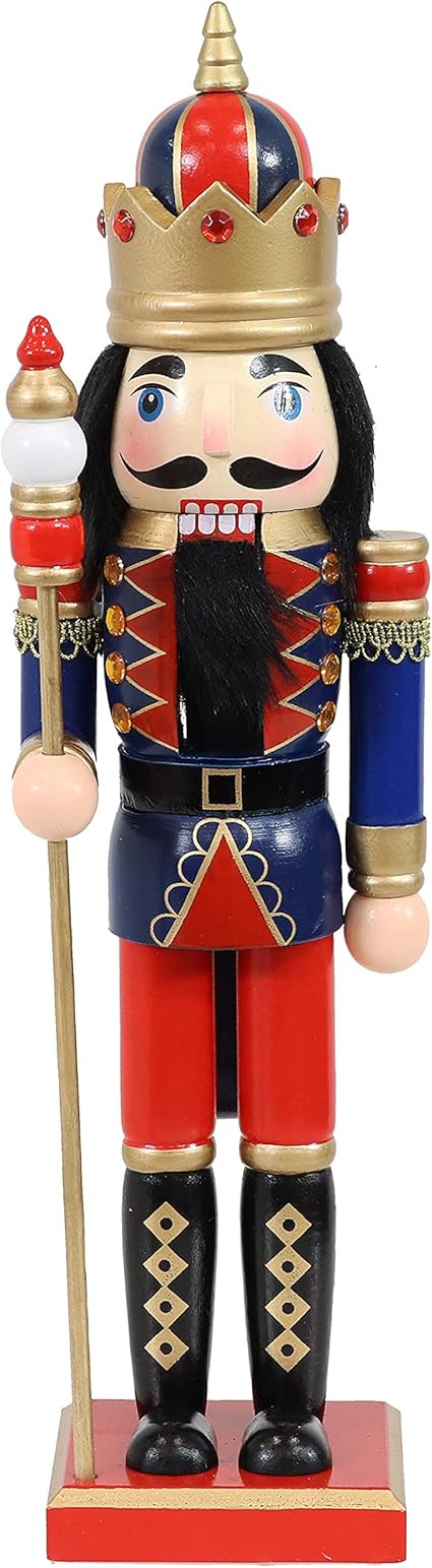 Sunnydaze Indoor Christmas Traditional Wooden Nutcracker Decor Statue Roderick The Ruler - Interi... | Amazon (US)