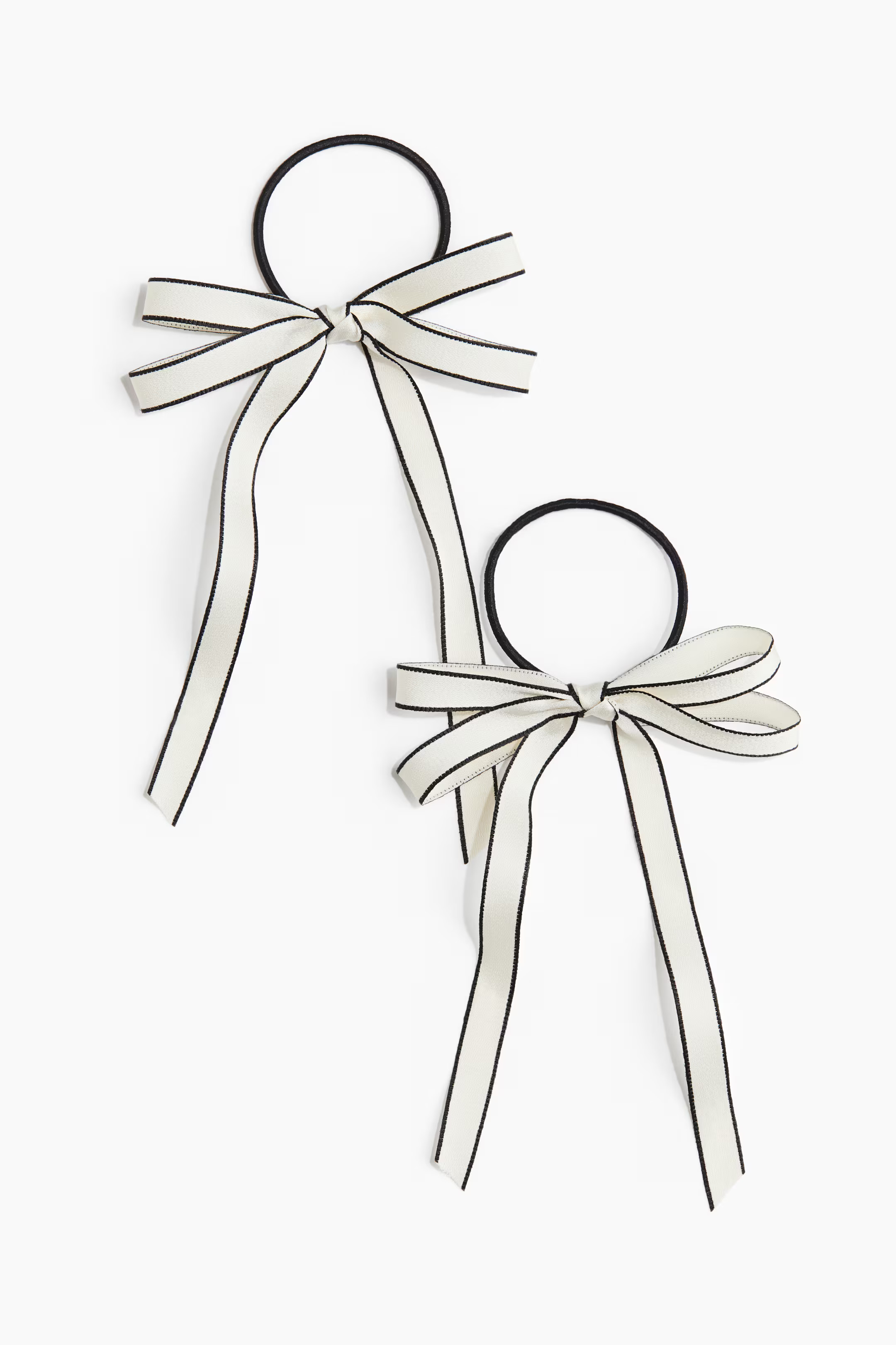 2-pack bow-detail hair elastics | H&M (US + CA)