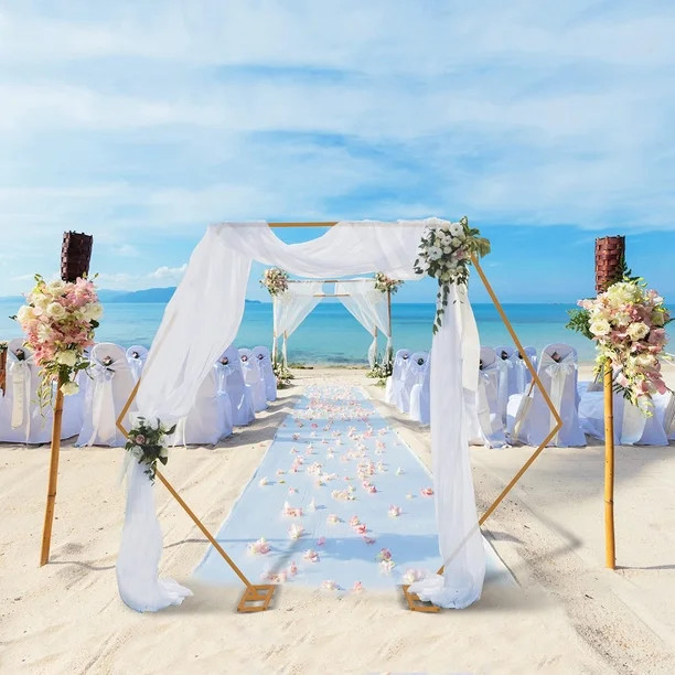 Garfans Hexagon Wedding Arch for Ceremony Metal Balloon Arch Stand with Base Backdrop Stand for P... | Walmart (US)