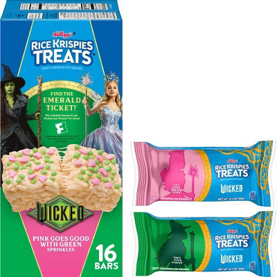 Rice Krispies Treats Crispy Marshmallow Squares Wicked Pink Goes Good With Green Sprinkles - 11.2oz/16ct | Target