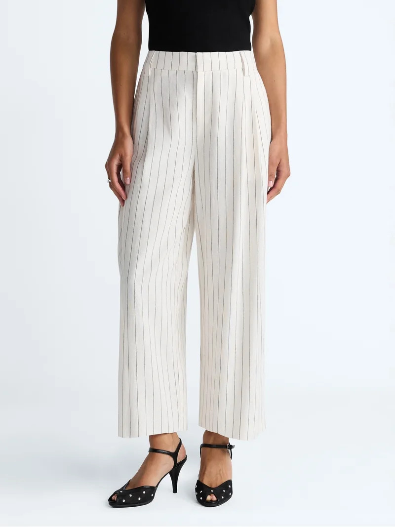Scoop Women\u2019s Pleated Barrel Pants, 25'' Inseam, Sizes 0-26W | Walmart (US)