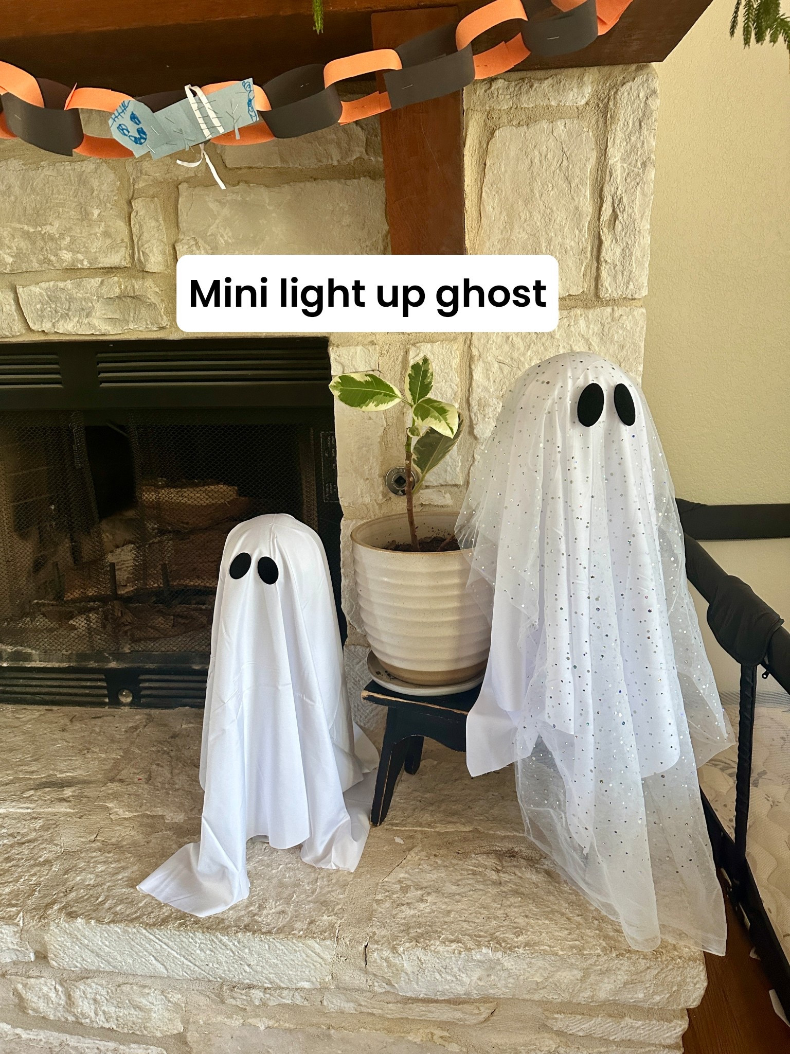 Still easing into Halloween over here 👻✨ The girls got tired of waiting on me and made their own paper garland (with a spider!) while we waited for these little cutie ghosts to arrive. I couldn’t resist adding a sparkly layer to one for a little extra boo-tiful touch. 🕷️🎃
Shop the mini ghosts + glitter cloth here to start your own cozy-spooky corner! 🖤🧡


#LTKHome #HalloweenDecor #CozyHalloween #LTKSeasonal #LTKFall #SpookySeason #BudgetFriendlyDecor #LTKHoliday #FallHomeDecor #HalloweenMantle #SimpleHalloweenDecor #MomLifeDecor

#LTKSeasonal #LTKParties #LTKHalloween