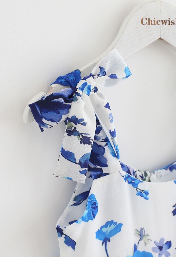 Floral Print Tie Shoulder Midi Dress for Kids | Chicwish