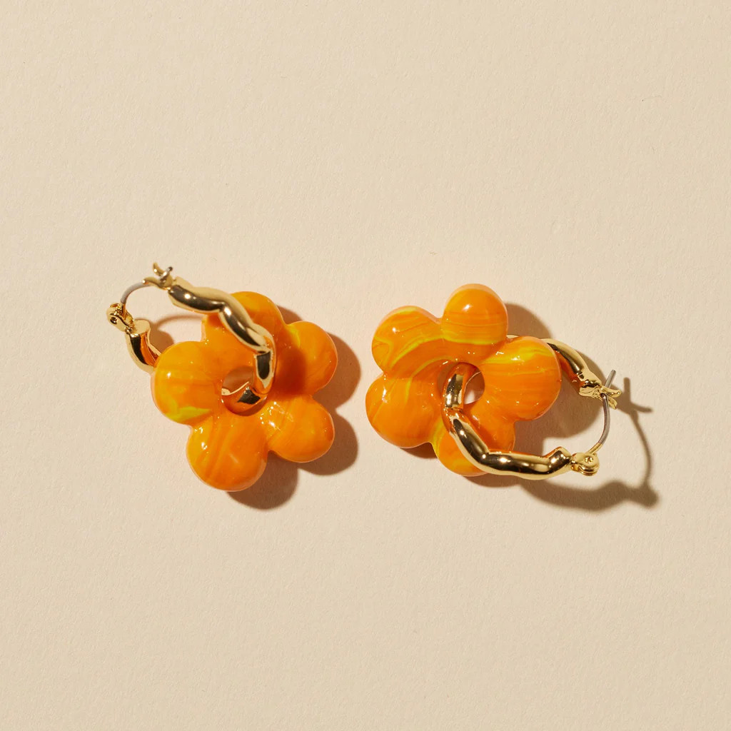 Aya Hoops Orange Gold | Mignonne Gavigan