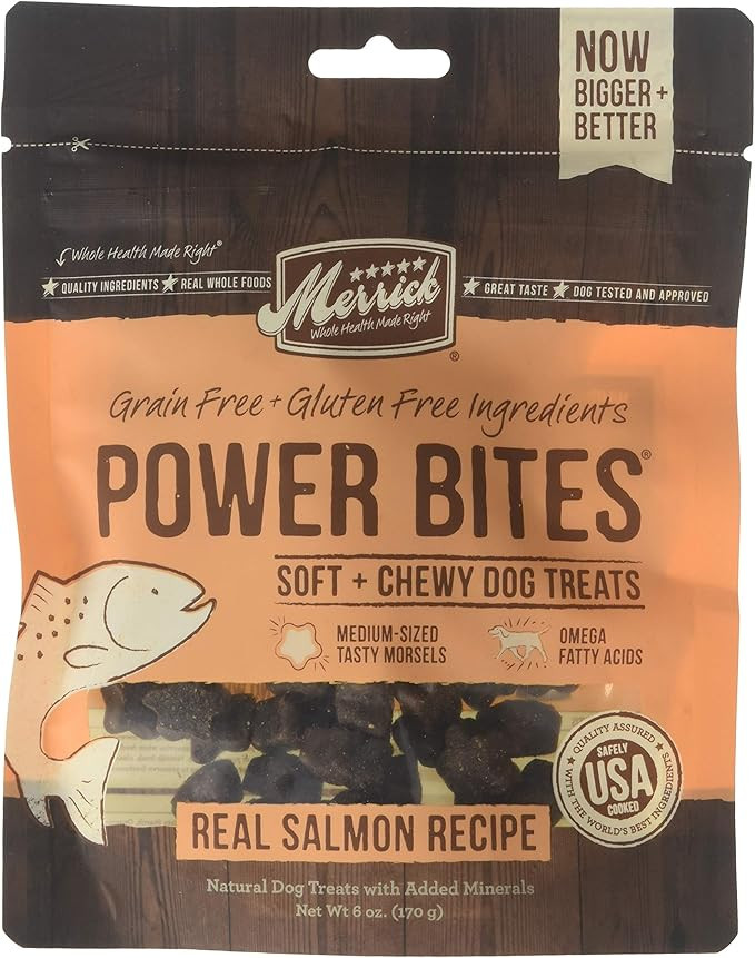 Merrick - Dog Power Bites Salmon Recipe 6/6oz | Amazon (US)