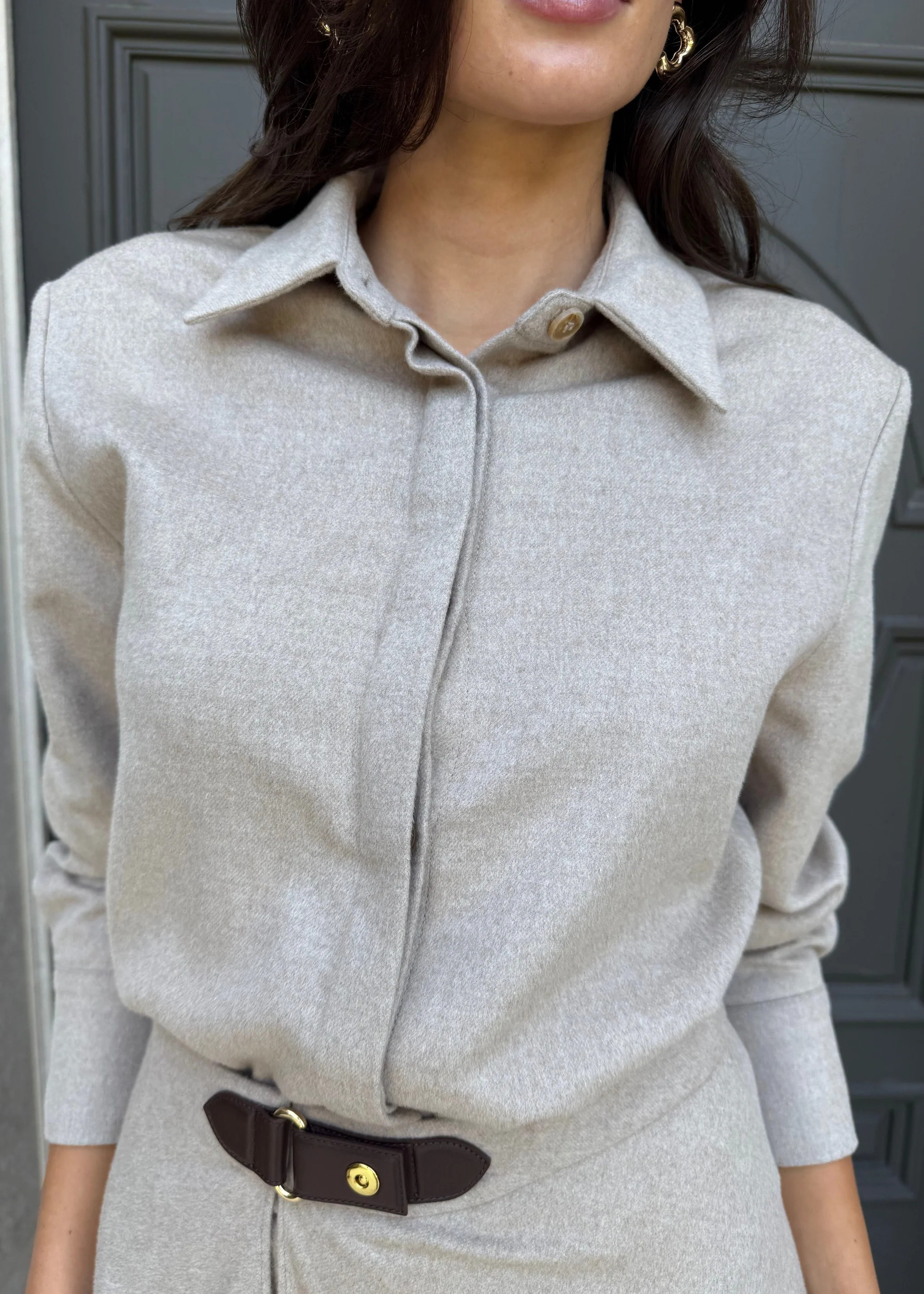 Alessia Soft Button Down Long Sleeve Top | Benaar La