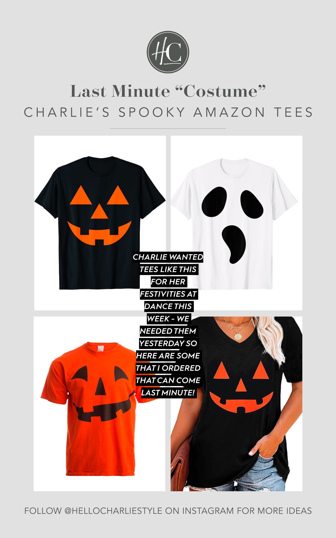 Anyone else need some last minute spooky tees?! 👻 Charlie has costume week at dance plus 5000 fall activities so we ordered these last minute and they already arrived. I sized up so she can wear them oversized like she likes and style them cute. I could see these with black wide leg jeans too being REAL cute. 🖤👻🎃 


#LTKFindsUnder50 #LTKStyleTip #LTKHalloween
