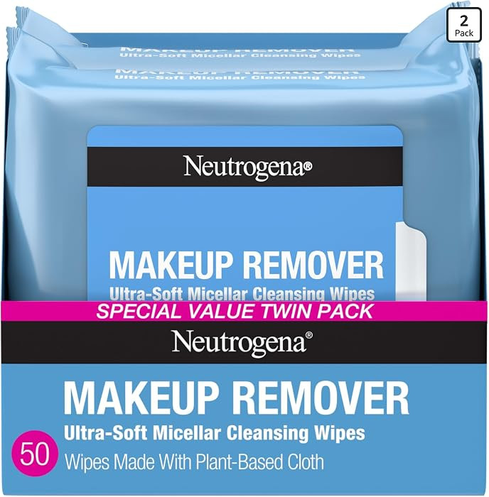 Neutrogena Makeup Remover Micellar Wipes, 2 Pack of 25 Ct | Amazon (US)