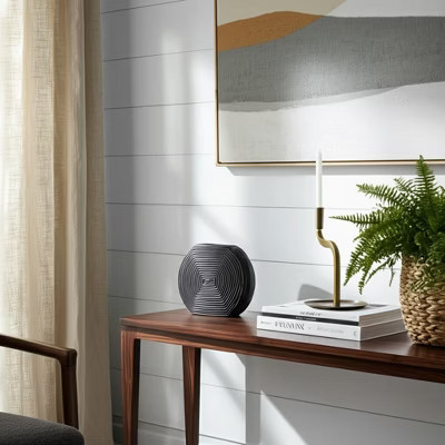 Metal Aluminum Vase with Modern Round Profile and Concentric Ring Design for Stylish Contemporary Decor | Target