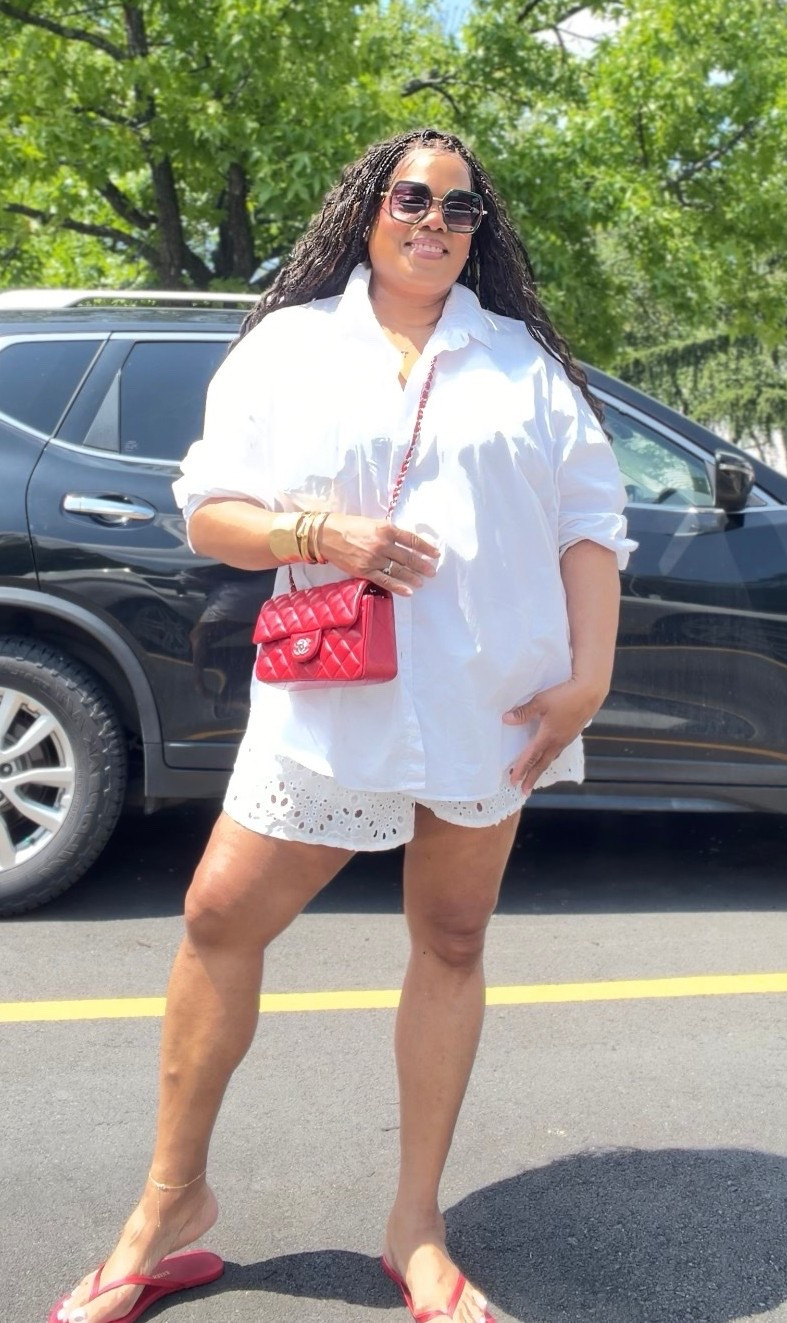 All white comfy summer look with a pop of red!

#LTKootd #LTKSeasonal