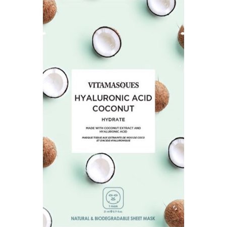 Vitamasques Biodegradable Hiyaluronic Acid Coconut mask Hydrate One Sheet Mask | Walmart (US)