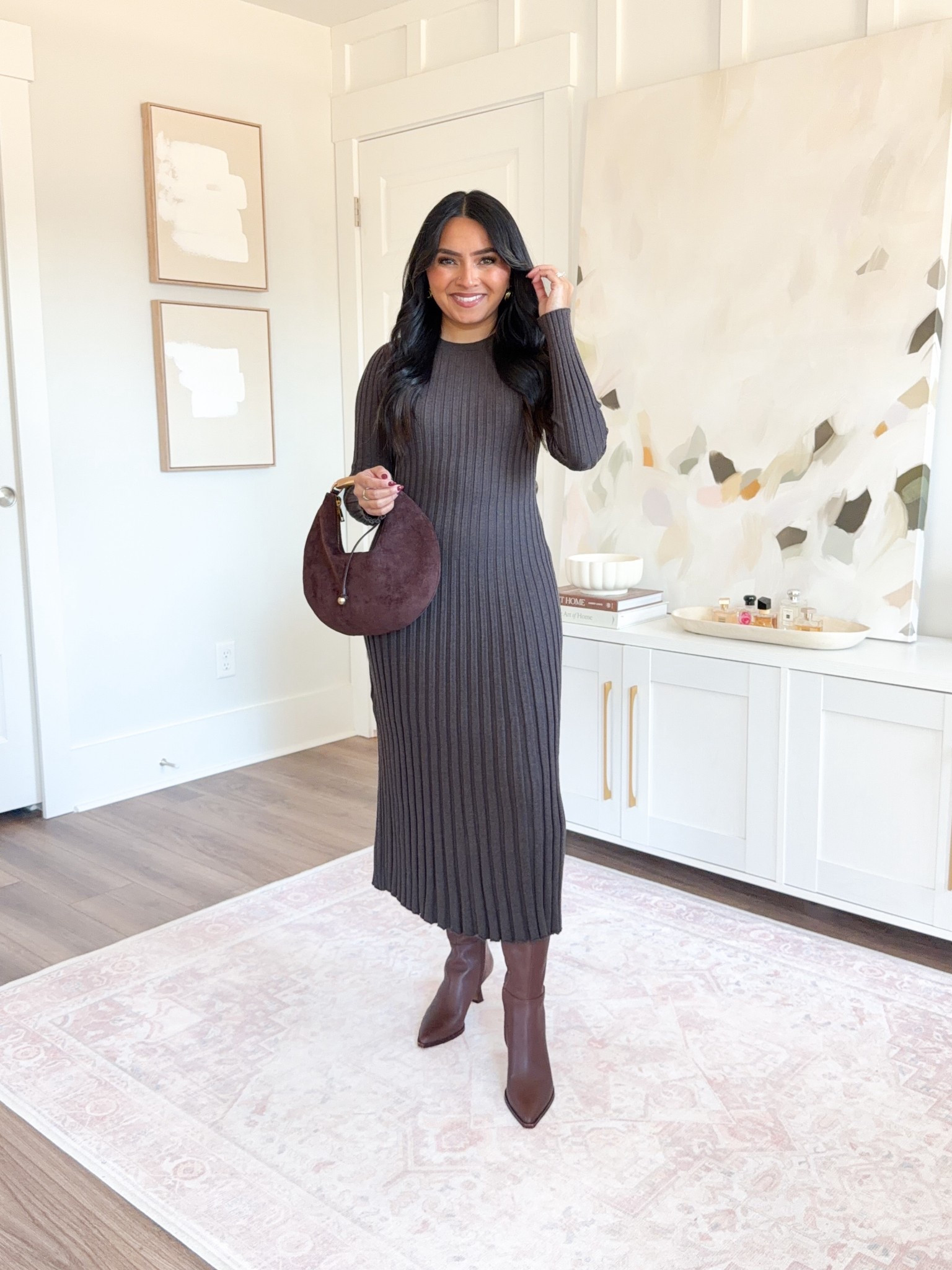 Mocha Heather sweater dress size xs TTS
Chocolate leather boots size 5.5 TTS

#LTKPetite #LTKootd #LTKFindsUnder100