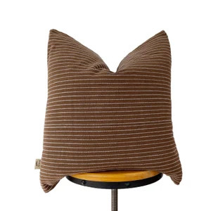 Chiangmai Cotton Pillow Cover, Brown Striped Pillow Cover - Etsy | Etsy (US)