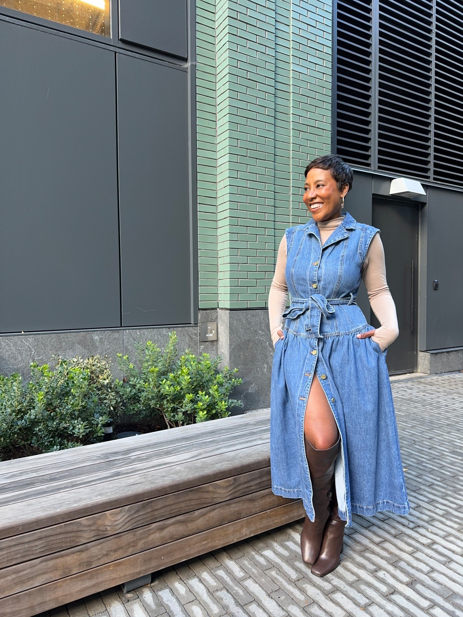 Turtlenecks are layering essentials to wear your warm weather favorites in the winter. 

Over the knee boots
Denim dress 
Casual winter outfit 

#LTKOver40 #LTKHoliday