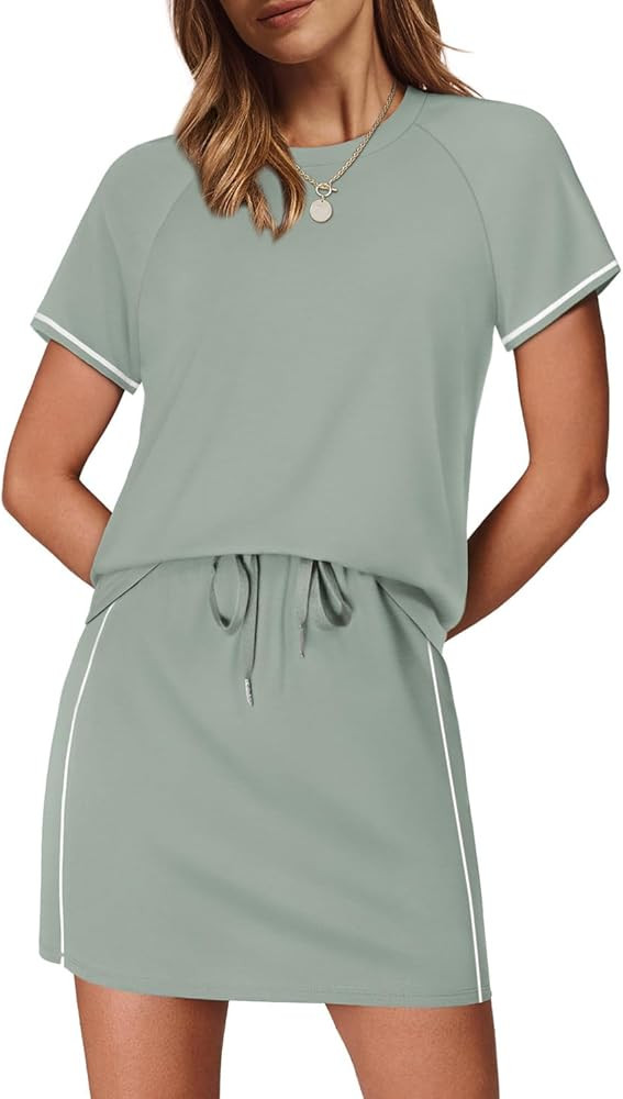 Sampeel 2 Piece Sets for Women Skirt Sets Summer Outfits Womens Clothing Set Travel Workout Skort... | Amazon (US)