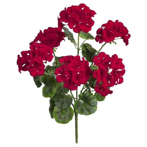 21" Artificial Silk Red Geranium Bush, by Mainstays | Walmart (US)