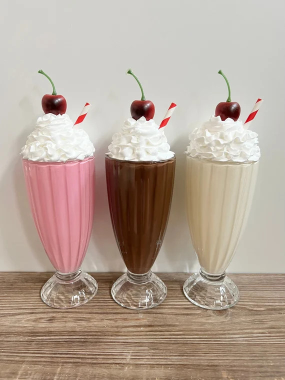 Fake Old Fashioned Milkshake | Whipped Cream Topper  | Etsy (US)