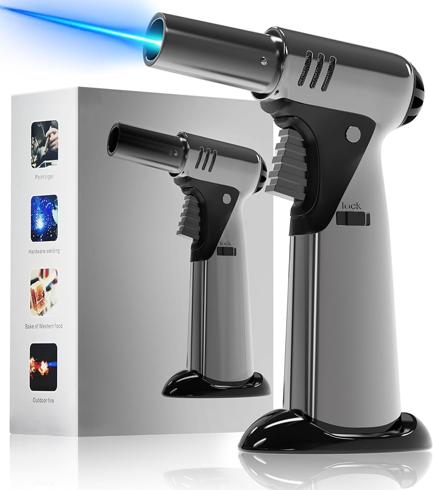 Butane Torch, Butane Refillable Kitchen Cooking Torch, Torch Lighter with Safety Lock And Adjusta... | Amazon (US)