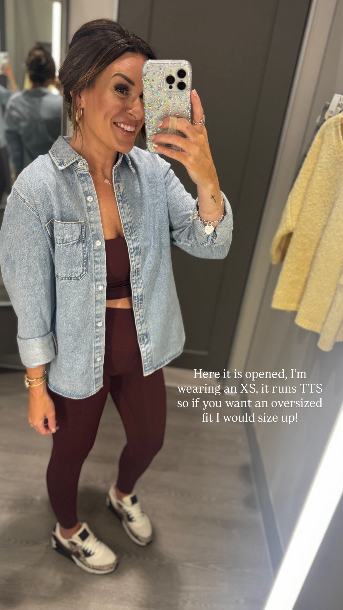 Wearing an XS in the denim shirt, a small in the top, and XS in the leggings! 

#LTKootd #LTKmomlife #LTKgrwm